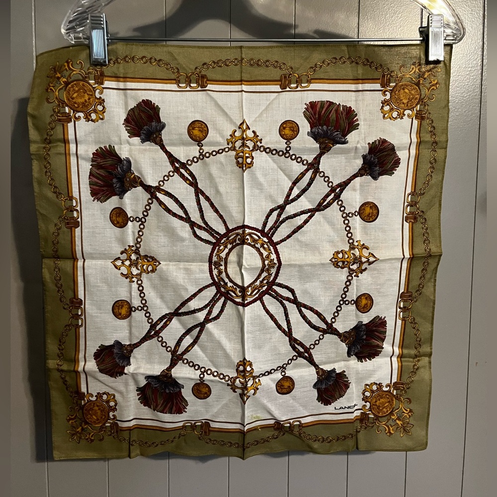 Lancel handkerchief  baroque-inspired design ropes and tassels